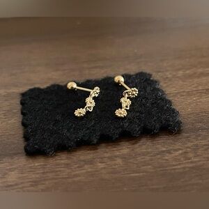 Hey Harper Elisa 14k gold PVD coated drop flower earrings